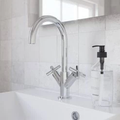 Crosswater MPRO Crosshead Chrome Mono Basin Mixer - PRC110DNC 3 Crosswater MPRO Crosshead Chrome Mono Basin Mixer - PRC110DNC -Basin Taps Shop PRC110DNC D1 460