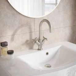 Crosswater MPRO Crosshead Brushed Stainless Steel Mono Basin Mixer - PRC110DNV 3 Crosswater MPRO Crosshead Brushed Stainless Steel Mono Basin Mixer - PRC110DNV -Basin Taps Shop PRC110DNV D1 460