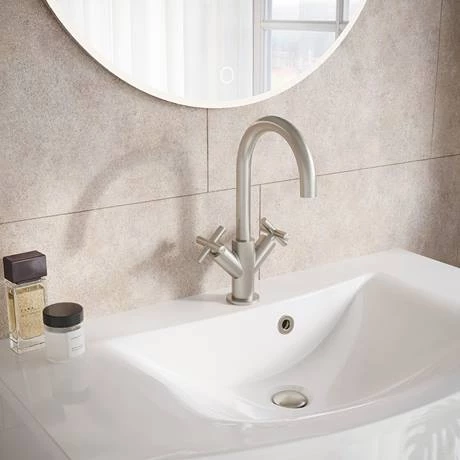 Crosswater MPRO Crosshead Brushed Stainless Steel Mono Basin Mixer - PRC110DNV 2 Crosswater MPRO Crosshead Brushed Stainless Steel Mono Basin Mixer - PRC110DNV - Image 2