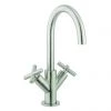 Crosswater MPRO Crosshead Brushed Stainless Steel Mono Basin Mixer - PRC110DNV