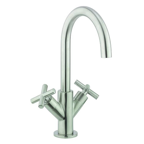 Crosswater MPRO Crosshead Brushed Stainless Steel Mono Basin Mixer - PRC110DNV 1 Crosswater MPRO Crosshead Brushed Stainless Steel Mono Basin Mixer - PRC110DNV