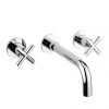 Crosswater MPRO Crosshead Chrome Wall Mounted 3 Hole Set Basin Mixer - PRC130WNC