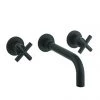 Crosswater MPRO Crosshead Matt Black Wall Mounted 3 Hole Set Basin Mixer - PRC130WNM