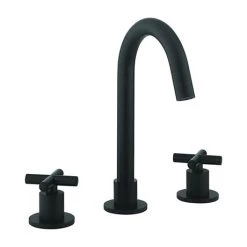 Crosswater MPRO Crosshead Matt Black Deck Mounted 3 Hole Set Basin Mixer - PRC135DNM