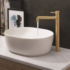 Crosswater MPRO Industrial Tall Monobloc Basin Mixer - Unlacquered Brushed Brass - PRI112DNUB -Basin Taps Shop PRI112DNUB AAA 460