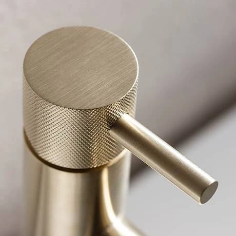 Crosswater MPRO Monobloc Basin Mixer with Knurled Detailing - Brushed Brass - PRO110DNF_K 2 Crosswater MPRO Monobloc Basin Mixer with Knurled Detailing - Brushed Brass - PRO110DNF_K - Image 2
