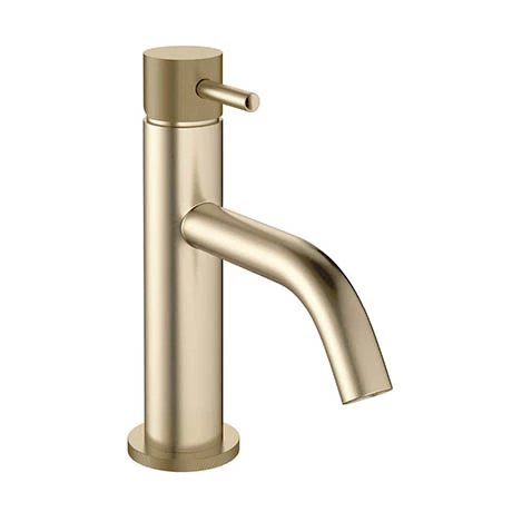 Crosswater MPRO Monobloc Basin Mixer with Knurled Detailing - Brushed Brass - PRO110DNF_K 1 Crosswater MPRO Monobloc Basin Mixer with Knurled Detailing - Brushed Brass - PRO110DNF_K