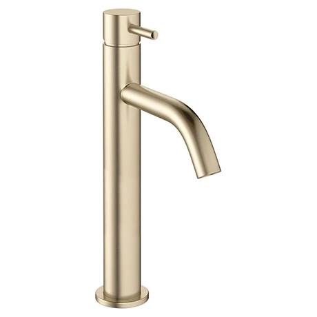 Crosswater MPRO Tall Monobloc Basin Mixer - Brushed Brass - PRO112DNF 1 Crosswater MPRO Tall Monobloc Basin Mixer - Brushed Brass - PRO112DNF