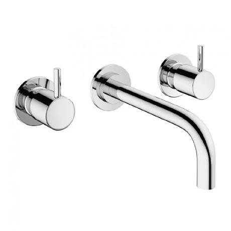 Crosswater MPRO Wall Mounted 3 Hole Set Basin Mixer - Chrome - PRO130WNC+ 1 Crosswater MPRO Wall Mounted 3 Hole Set Basin Mixer - Chrome - PRO130WNC+