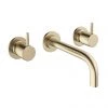 Crosswater MPRO Wall Mounted 3 Hole Set Basin Mixer - Brushed Brass - PRO130WNF+