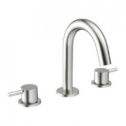 Crosswater MPRO Deck Mounted 3 Hole Set Basin Mixer - Brushed Stainless Steel - PRO135DNV