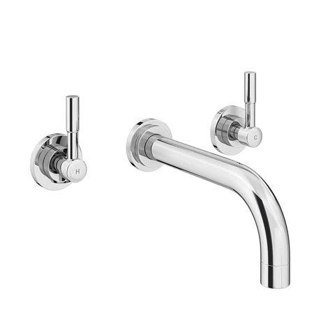 Primo Modern Wall Mounted Basin Mixer - Chrome 1 Primo Modern Wall Mounted Basin Mixer - Chrome