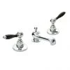 Imperial Radcliffe Chrome 3-Hole Basin Mixer with Black Levers + Waste