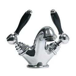 Imperial Radcliffe Chrome Mono Basin Mixer with Black Levers + Waste