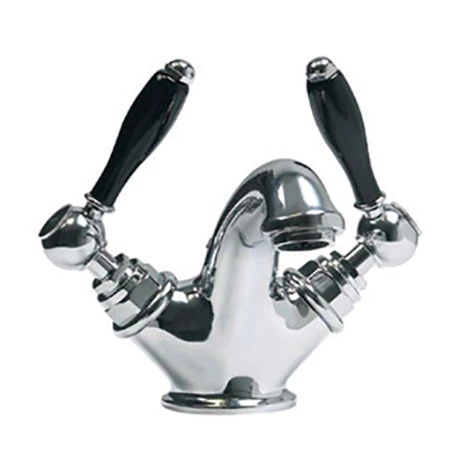 Imperial Radcliffe Chrome Mono Basin Mixer with Black Levers + Waste 1 Imperial Radcliffe Chrome Mono Basin Mixer with Black Levers + Waste