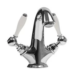 Imperial Radcliffe Chrome Tall Mono Basin Mixer with White Levers + Waste