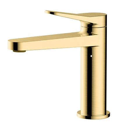 RAK Petit Round Standard Basin Mixer - Brushed Gold 1 RAK Petit Round Standard Basin Mixer - Brushed Gold