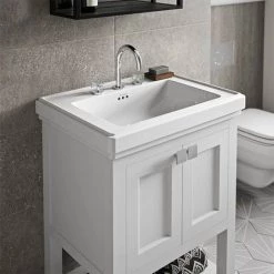 Burlington Riviera Art Deco Chrome 3 Hole Deck Basin Mixer -Basin Taps Shop RIV6 CHR D2 460