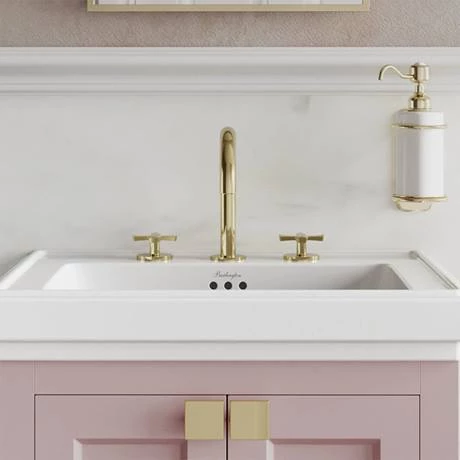 Burlington Riviera Art Deco Gold 3 Hole Deck Basin Mixer 4 Burlington Riviera Art Deco Gold 3 Hole Deck Basin Mixer - Image 4