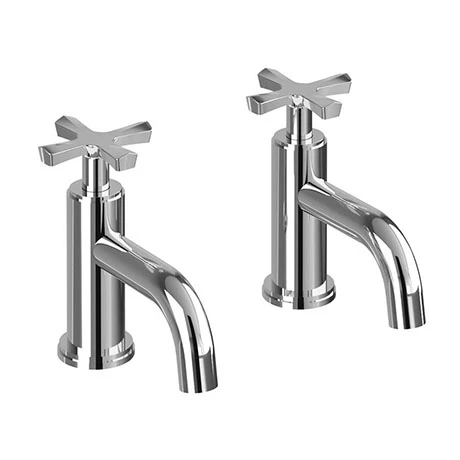 Burlington Riviera Art Deco Chrome Basin Pillar Taps 1 Burlington Riviera Art Deco Chrome Basin Pillar Taps
