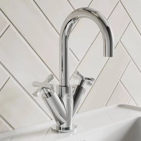 Burlington Riviera Art Deco Chrome Mono Basin Mixer 2 Burlington Riviera Art Deco Chrome Mono Basin Mixer - Image 2