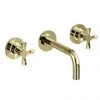 Burlington Riviera Art Deco Gold Wall Mounted Basin Mixer