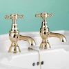 Silverdale Victorian Basin Pillar Taps Gold