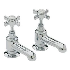 Heritage - Dawlish Bath Pillar Taps - Chrome - TDCC01