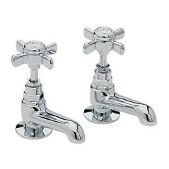 Heritage - Dawlish Short Nose Basin Pillar Taps - Chrome - TDCCS00