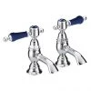 Heritage Glastonbury Midnight Blue Basin Pillar Taps - TGRBL00