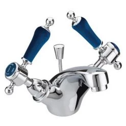 Heritage Glastonbury Midnight Blue Mono Basin Mixer with Pop-up Waste - TGRBL04