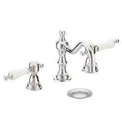 Heritage Glastonbury 3 Tap Hole Swivel Spout Basin Mixer with Pop-up Waste - Chrome - TGRC09