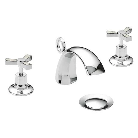 Heritage Gracechurch Mother of Pearl 3 Hole Basin Mixer with Pop-up Waste - TGRDMOP06 1 Heritage Gracechurch Mother of Pearl 3 Hole Basin Mixer with Pop-up Waste - TGRDMOP06