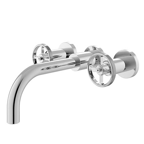 Hudson Reed Revolution Industrial 3TH Wall Mounted Basin Mixer - TIW317 1 Hudson Reed Revolution Industrial 3TH Wall Mounted Basin Mixer - TIW317