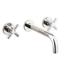 Crosswater Totti II Wall Mounted 3 Hole Set Basin Mixer - TO130WNC+