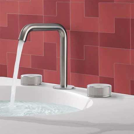 Crosswater 3ONE6 Stainless Steel Deck Mounted 3 Hole Set Basin Mixer - TS135DNS 3 Crosswater 3ONE6 Stainless Steel Deck Mounted 3 Hole Set Basin Mixer - TS135DNS - Image 3