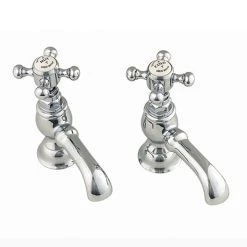 Silverdale Victorian Basin Pillar Taps Chrome