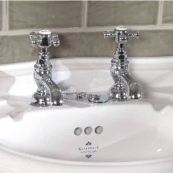 Silverdale Victorian Cloakroom Basin Pillar Taps Chrome -Basin Taps Shop VCTBSCPLCHR l 460