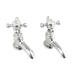 Silverdale Victorian Cloakroom Basin Pillar Taps Chrome