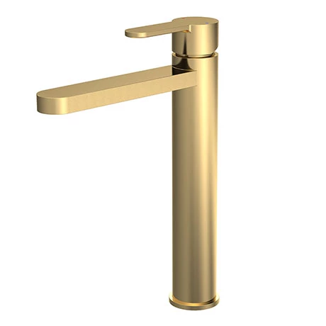 Venice Giro Brushed Brass High Rise Mono Basin Mixer 1 Venice Giro Brushed Brass High Rise Mono Basin Mixer