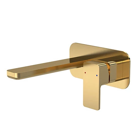 Venice Cubo Brushed Brass Wall Mounted Basin Mixer 1 Venice Cubo Brushed Brass Wall Mounted Basin Mixer