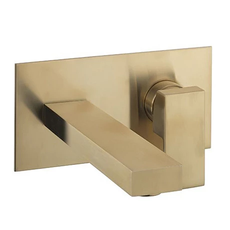 Crosswater Verge Wall Mounted (2TH) Basin Mixer Brushed Brass - VR121WNF 1 Crosswater Verge Wall Mounted (2TH) Basin Mixer Brushed Brass - VR121WNF