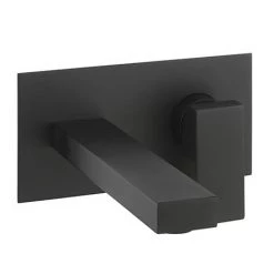 Crosswater Verge Wall Mounted (2TH) Basin Mixer Matt Black - VR121WNM