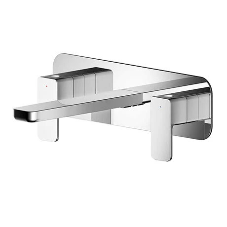 Nuie Windon Chrome 3TH Wall Mounted Basin Mixer - WIN350 1 Nuie Windon Chrome 3TH Wall Mounted Basin Mixer - WIN350